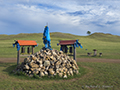 Ovoo, sacred shrine, in Mongolia