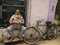 Man Eating Breakfast in Old Delhi