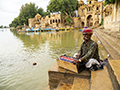 Musician Playing Harmonium in Jaisalmer