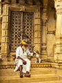 Priest Greets Dog (Gadsisar Lake, Jaisalmer)