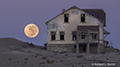 Moonset in Kolmanskop Ghost Town, Namibia