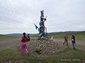 Ovoo, sacred shrine, in Mongolia