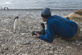 Brian Skerry (NGS Photographer) with Adelie Penguin