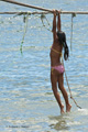 Girl Swimming on Easter Island