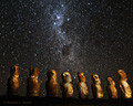 Moai at Ahu Tongariki at Night (Easter Island)